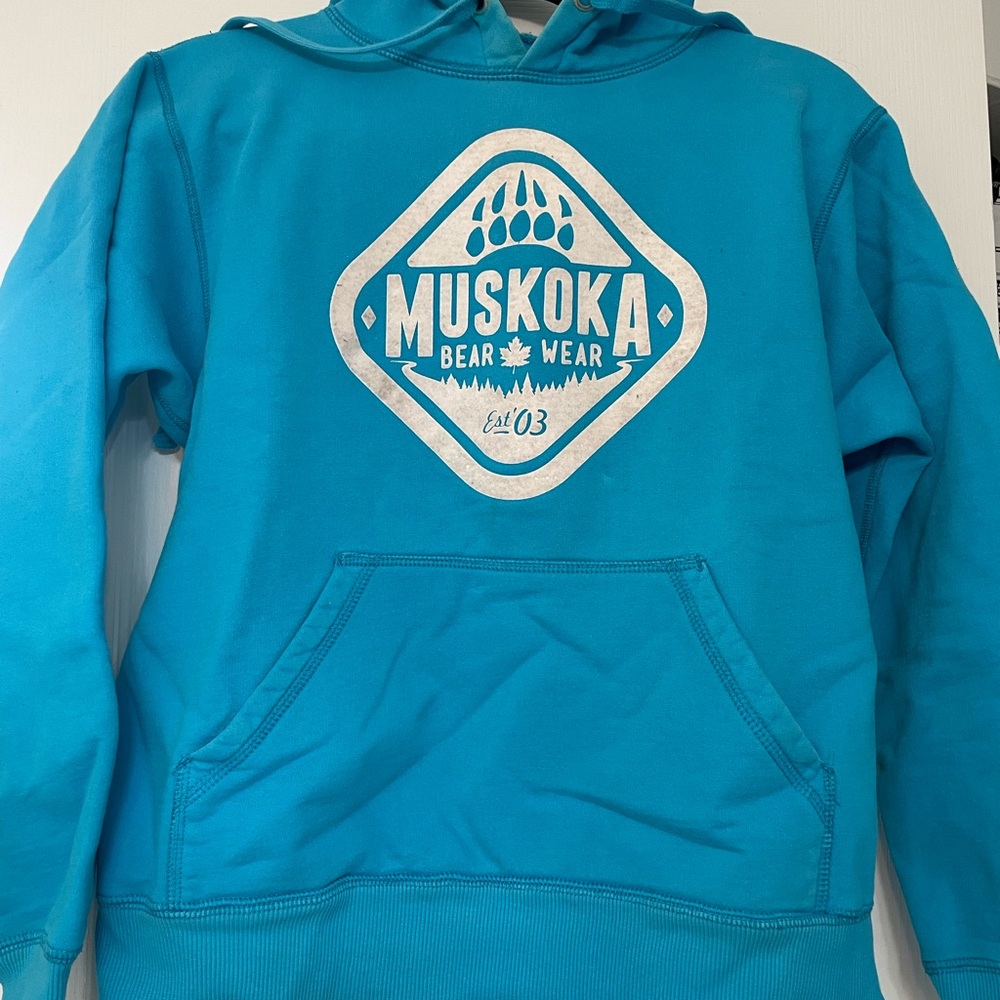 Muskoka Bear Wear blue hoodie